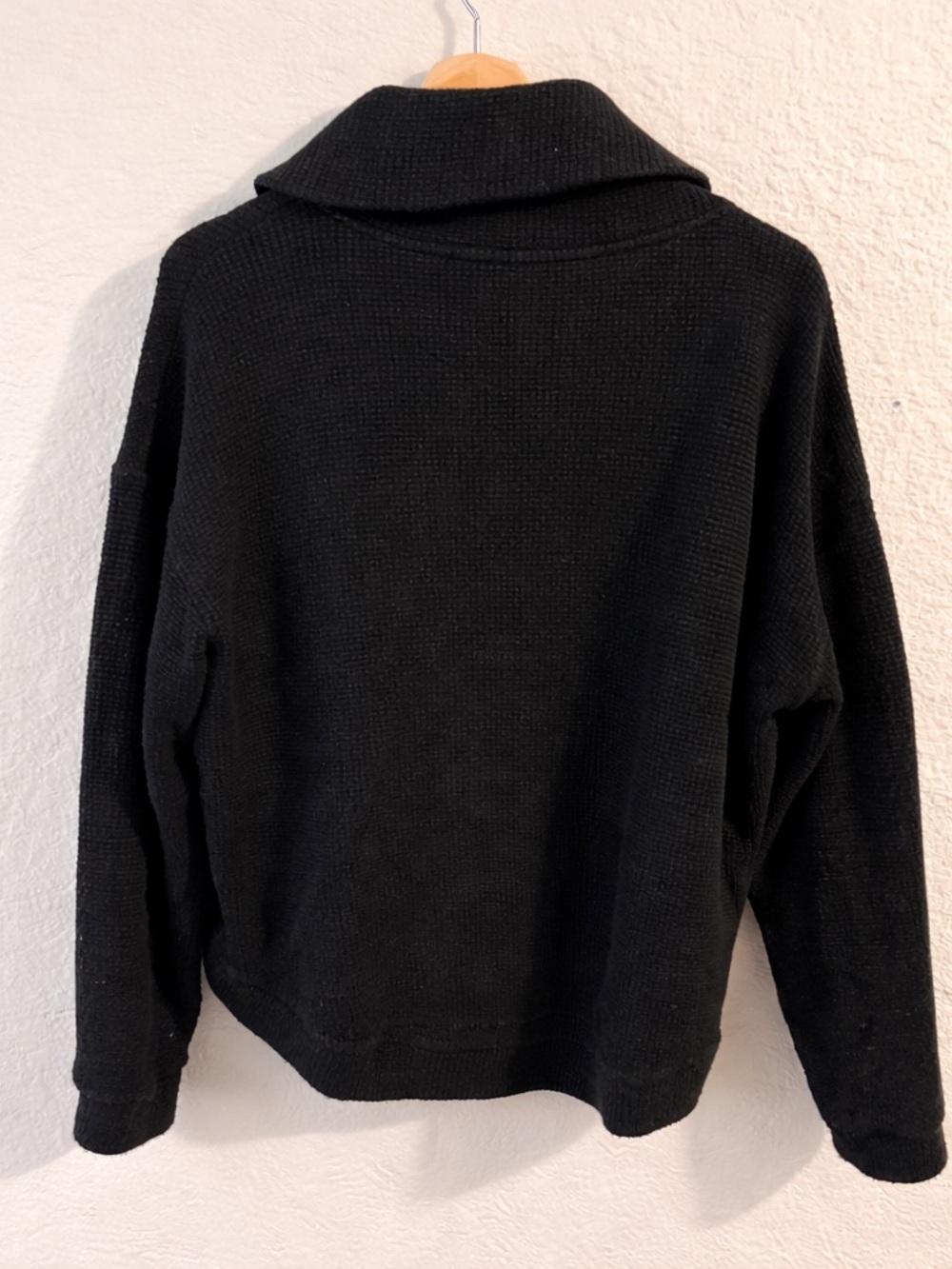 Sweaty Betty Restful Boucle Sweatshirt Fleece Half Zip Pullover Black Lounge S - Picture 6 of 10